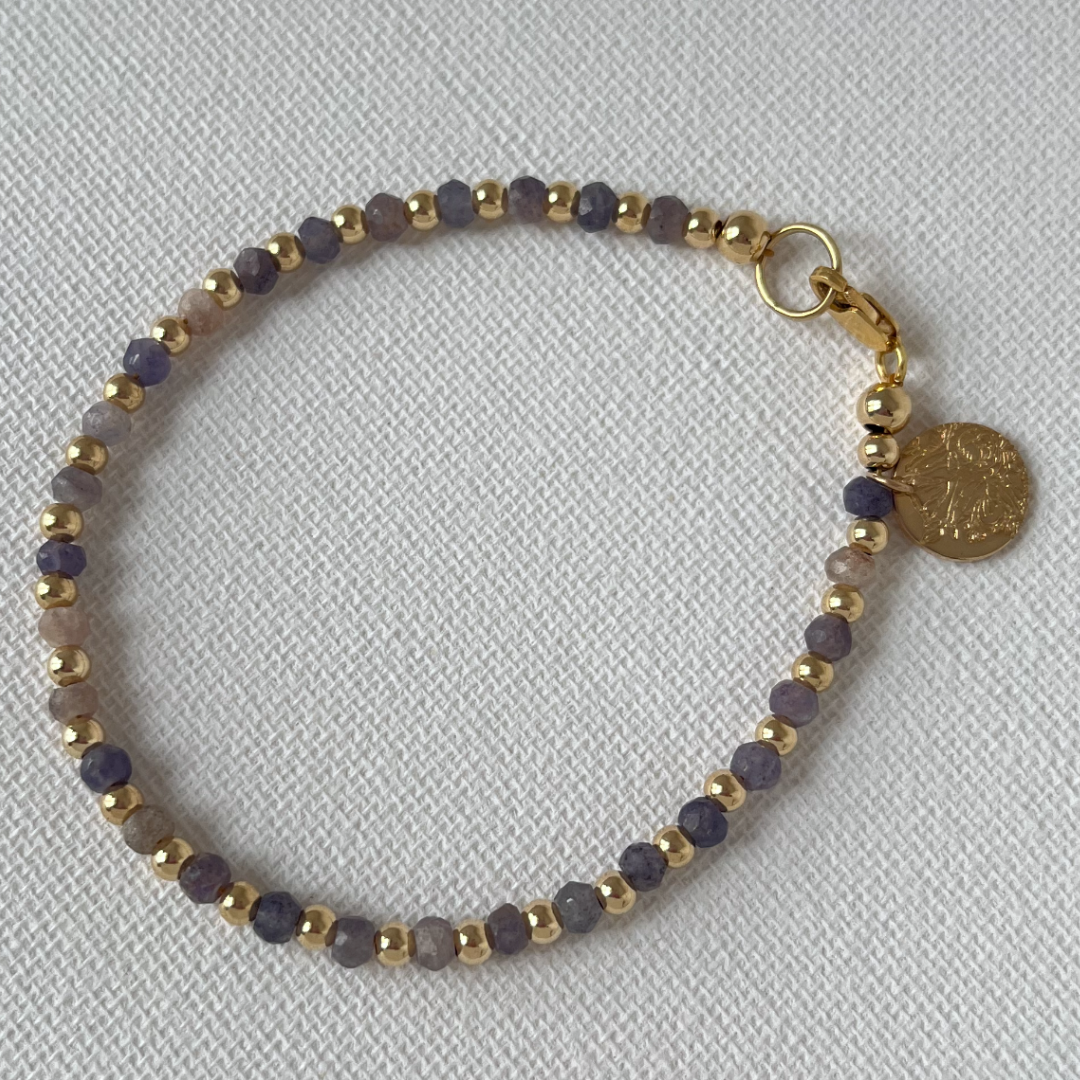 MIA | GOLD + BLUE QUARTZ BRACELET