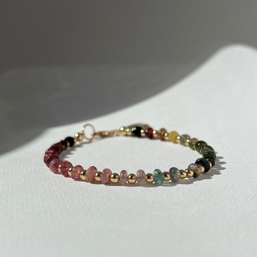 MIA   |   RAINBOW TOURMALINE + GOLD  BRACELET