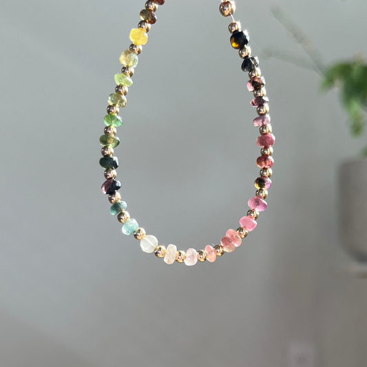 MIA   |   RAINBOW TOURMALINE + GOLD  BRACELET