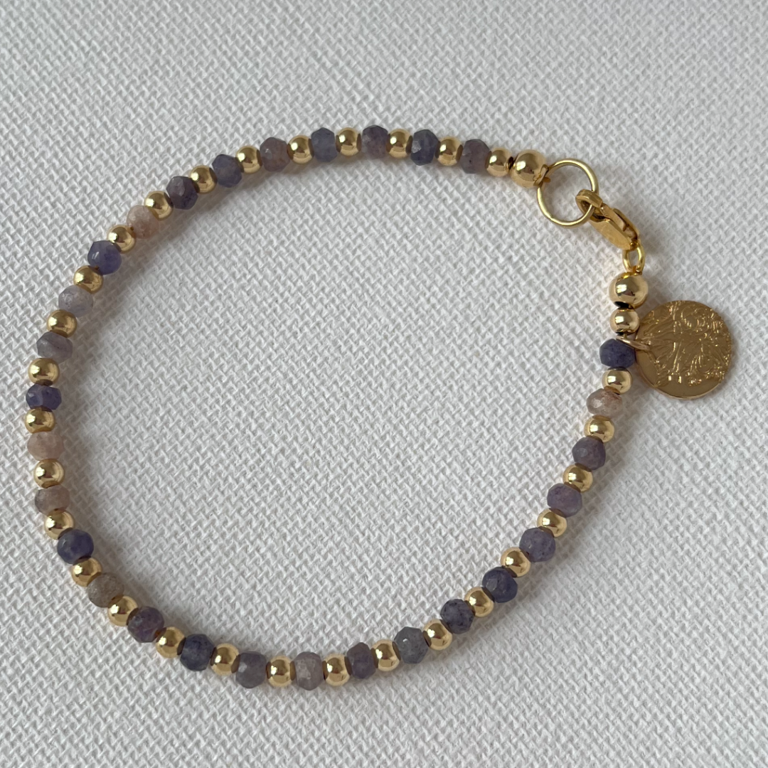 MIA  |  GOLD + BLUE QUARTZ BRACELET