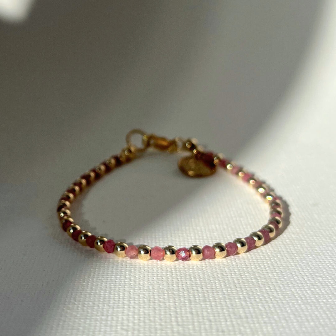 MIA  |  GOLD + PINK TOURMALINE BRACELET