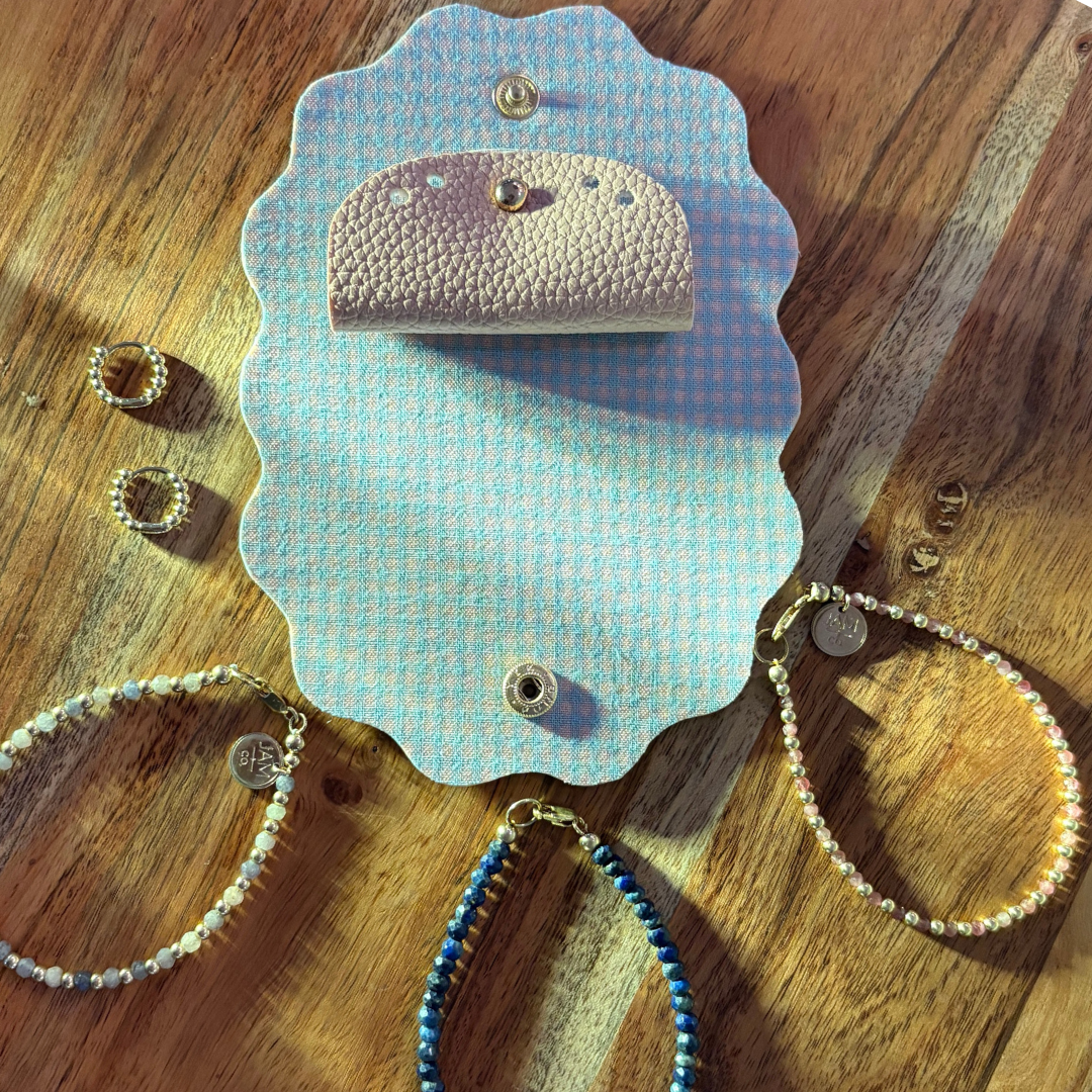 PETITE  SCALLOP  JEWELRY CLUTCH  |  BABY BLUE+BLUSH