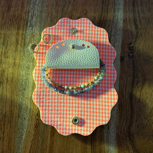PETITE  SCALLOP  JEWELRY CLUTCH  |  NEON CORAL