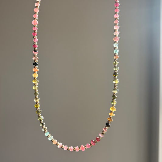 MIA  |  RAINBOW TOURMALINE + GOLD NECKLACE